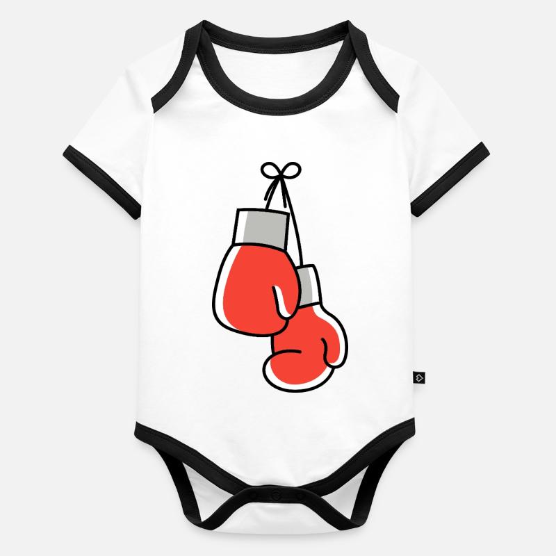 Icône des gants de boxe Body Bébé bio contrasté manches courtes