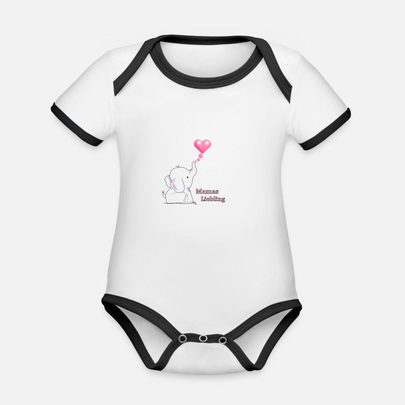 Collection préférée de maman - Body Bébé bio contrasté manches courtes - blanc/noir