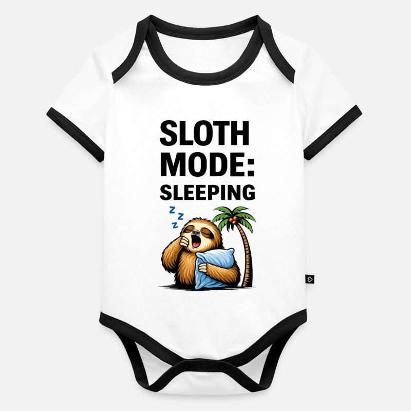 Sleepy Sloth Palm Night Organic Baby Contrasting Bodysuit