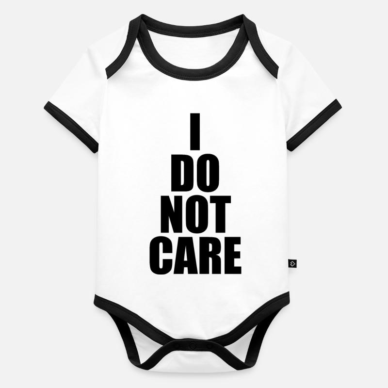 I DO NOT CARE Body Bébé bio contrasté manches courtes