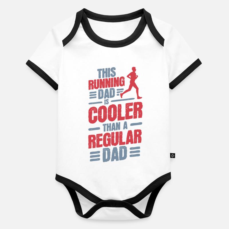 Laufender Papa Baby Bio-Kurzarm-Kontrastbody