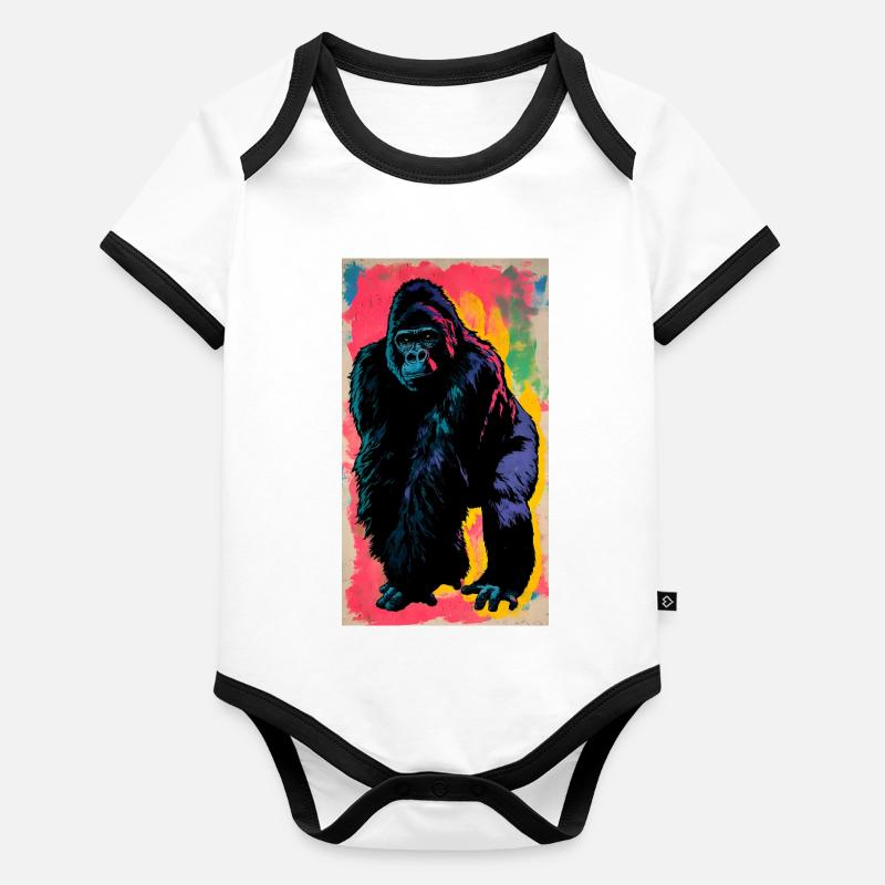 Gorilla Baby Bio-Kurzarm-Kontrastbody