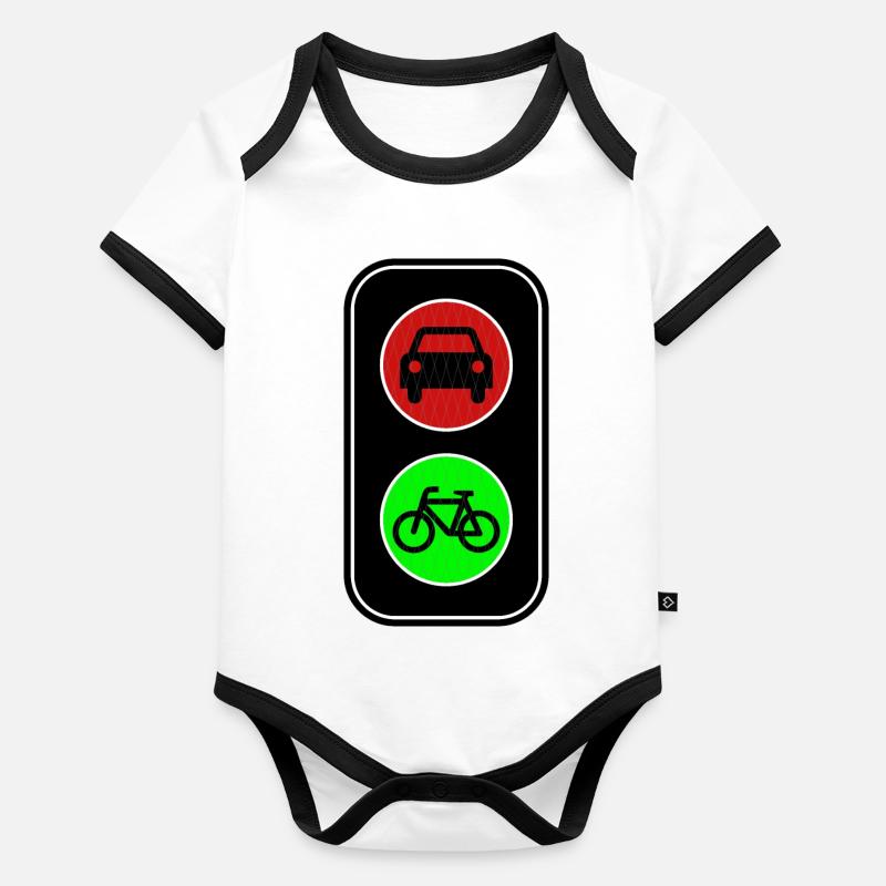 Vert pour le vélo Body Bébé bio contrasté manches courtes