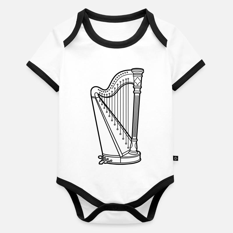 Harpe Body Bébé bio contrasté manches courtes