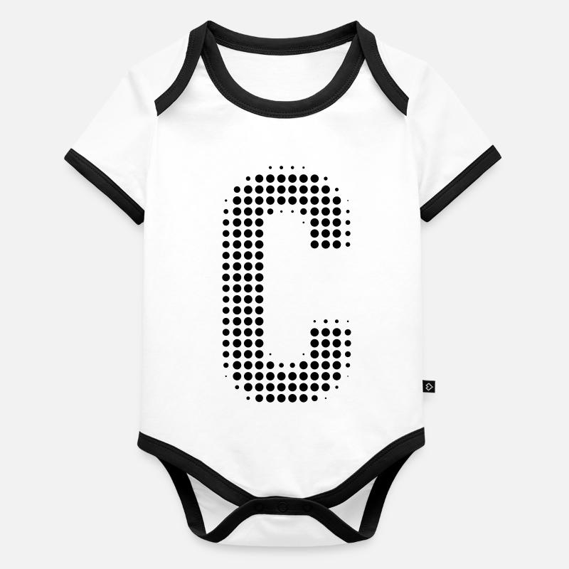Grille de lettres C Body Bébé bio contrasté manches courtes