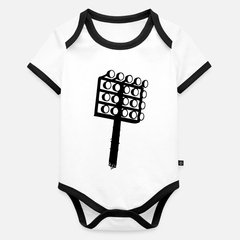 Stadium Floodlight Soccer Icon Organic Baby Contrasting Bodysuit