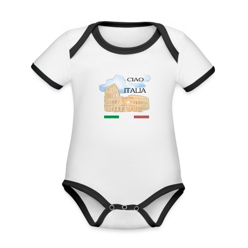 hello italy T-Shirts - Organic Baby Contrasting Bodysuit