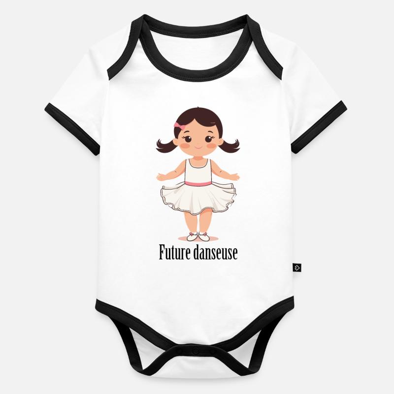 Future danseuse Body Bébé bio contrasté manches courtes