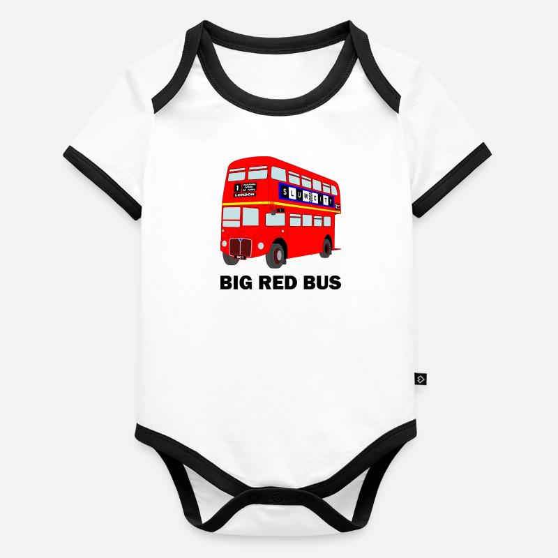 Big Red Bus - Body Bébé bio contrasté manches courtes - undefined