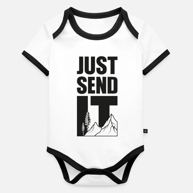 Just Send It - Black Organic Baby Contrasting Bodysuit