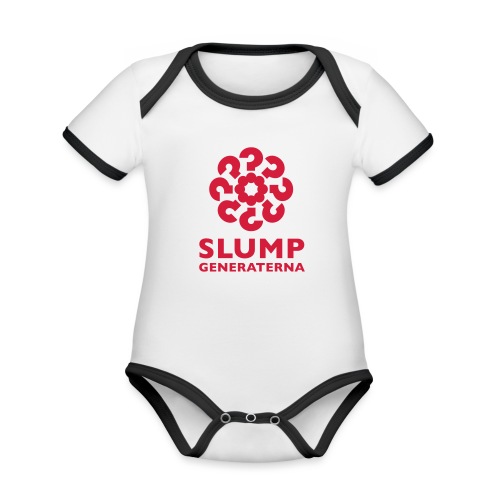 Slumpgeneraterna, logo röd - Ekologisk kontrastfärgad kortärmad babybody