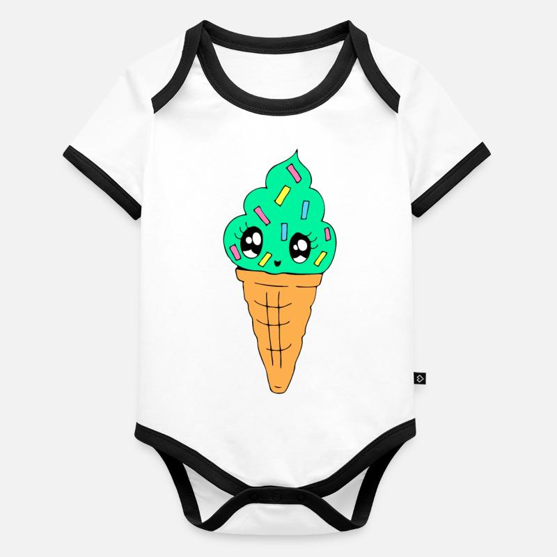 Kawaii Eis Baby Bio-Kurzarm-Kontrastbody