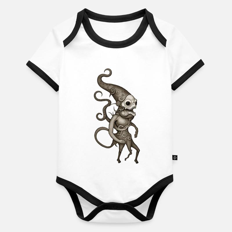 BUG #5 - dark hell Body Bébé bio contrasté manches courtes