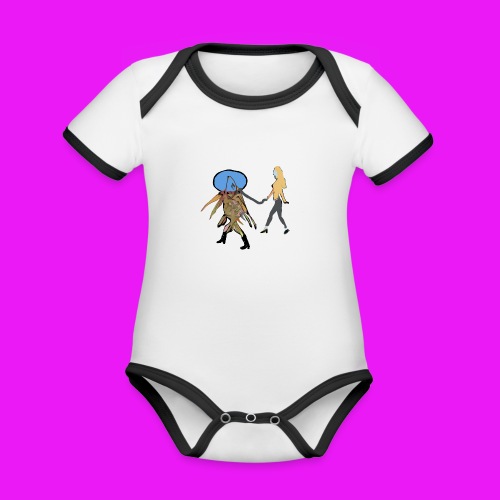 walk your fish - Organic Baby Contrasting Bodysuit