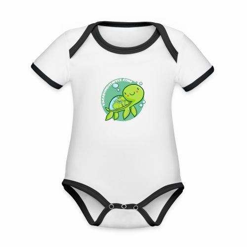 Vagabondturtle com logo - Ekologisk kontrastfärgad kortärmad babybody