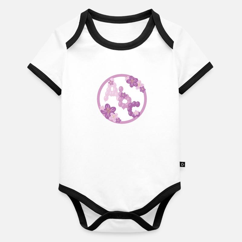 Luftiges Kinder Abc in rosa. Baby Bio-Kurzarm-Kontrastbody