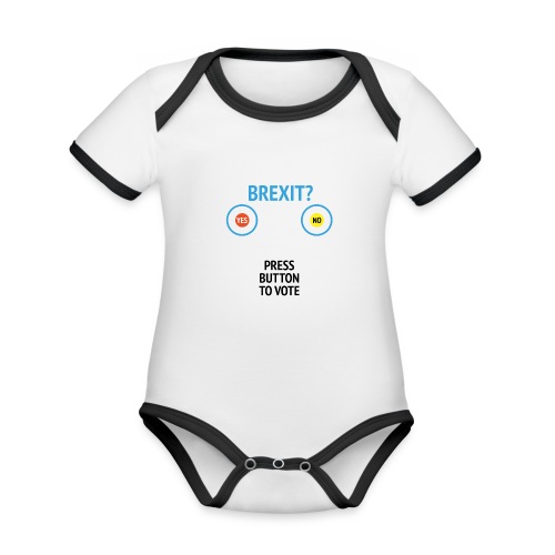 Brexit: Press Button To Vote - Kortærmet økologisk babybody i kontrastfarver