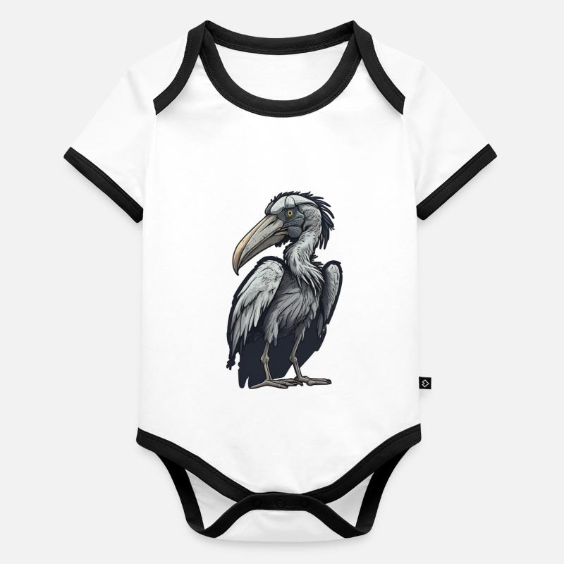 Schuhschnabel Baby Bio-Kurzarm-Kontrastbody