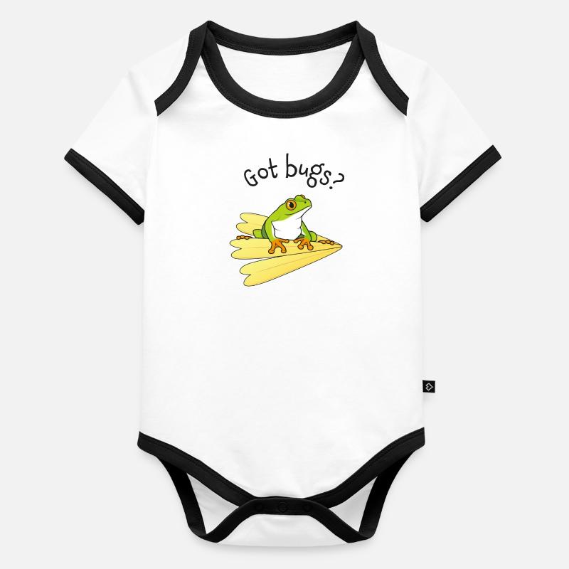 Le rêve de grenouille Body Bébé bio contrasté manches courtes