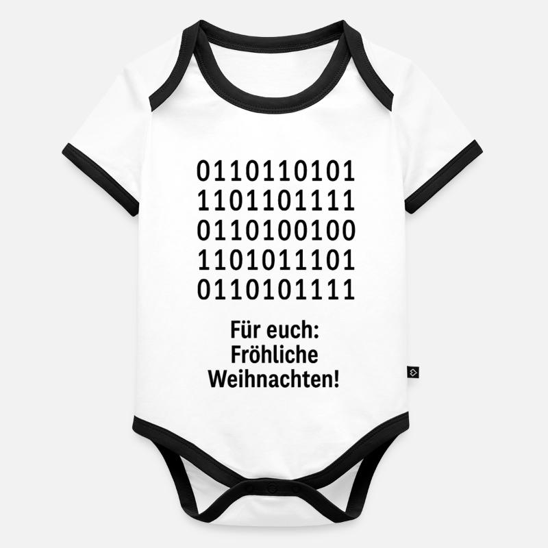 Modèle binaire de code de Noël Body Bébé bio contrasté manches courtes