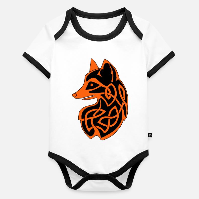 Renard celte Body Bébé bio contrasté manches courtes