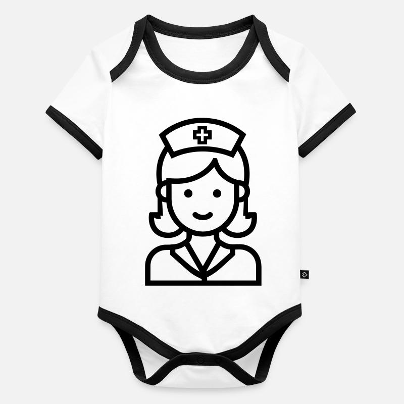 infirmière Body Bébé bio contrasté manches courtes