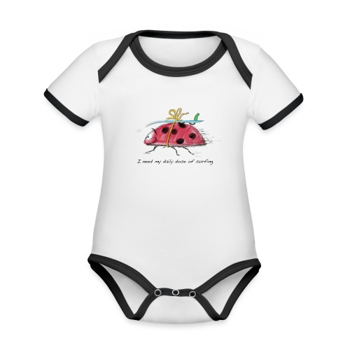A crawling animal wants to surf - Organic Baby Contrasting Bodysuit