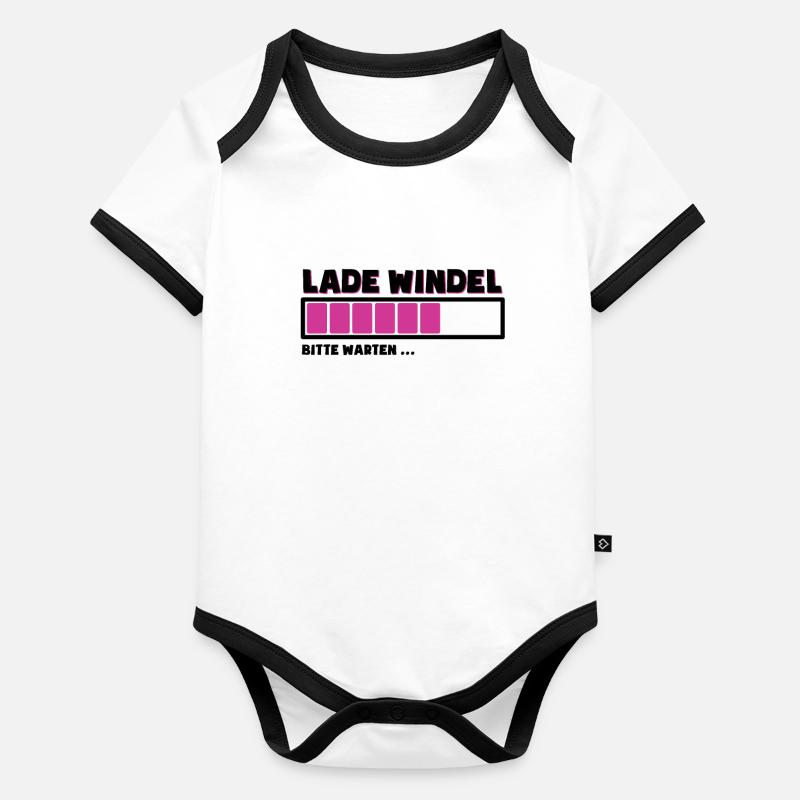 Lade Windel - Mädchen Baby Bio-Kurzarm-Kontrastbody