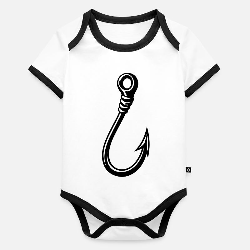 Fish hook icon Organic Baby Contrasting Bodysuit