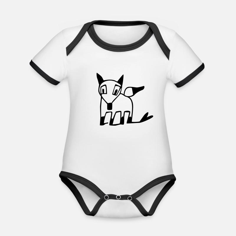 Foxy - Organic Baby Contrasting Bodysuit - white/black