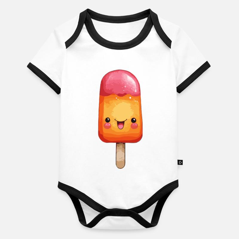 Kawaii Popsicles Smile Organic Baby Contrasting Bodysuit