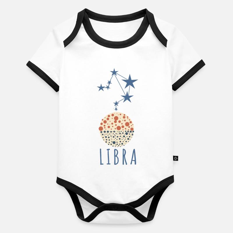 La constellation de la Balance Body Bébé bio contrasté manches courtes