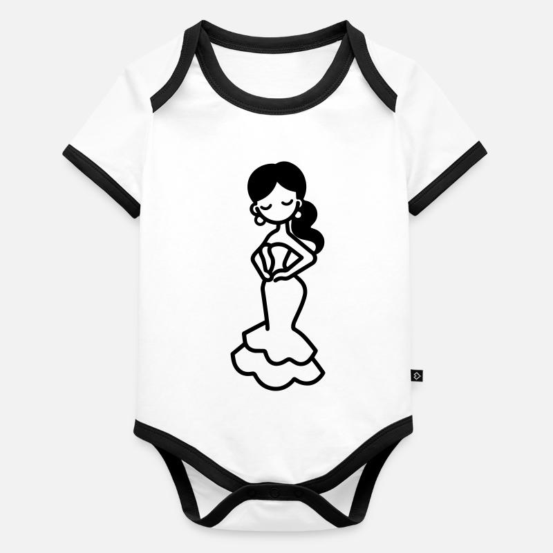 flamenco Body Bébé bio contrasté manches courtes