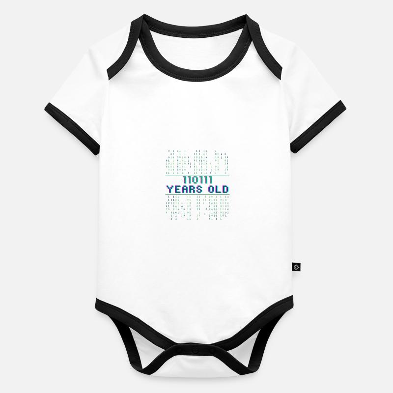 55. Geburtstag 55 Jahre alt Binärcode Coder Baby Bio-Kurzarm-Kontrastbody