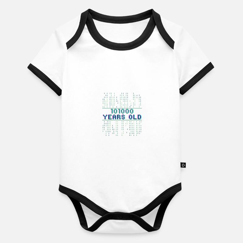 40e anniversaire 40 ans Code binaire Informatique Body Bébé bio contrasté manches courtes