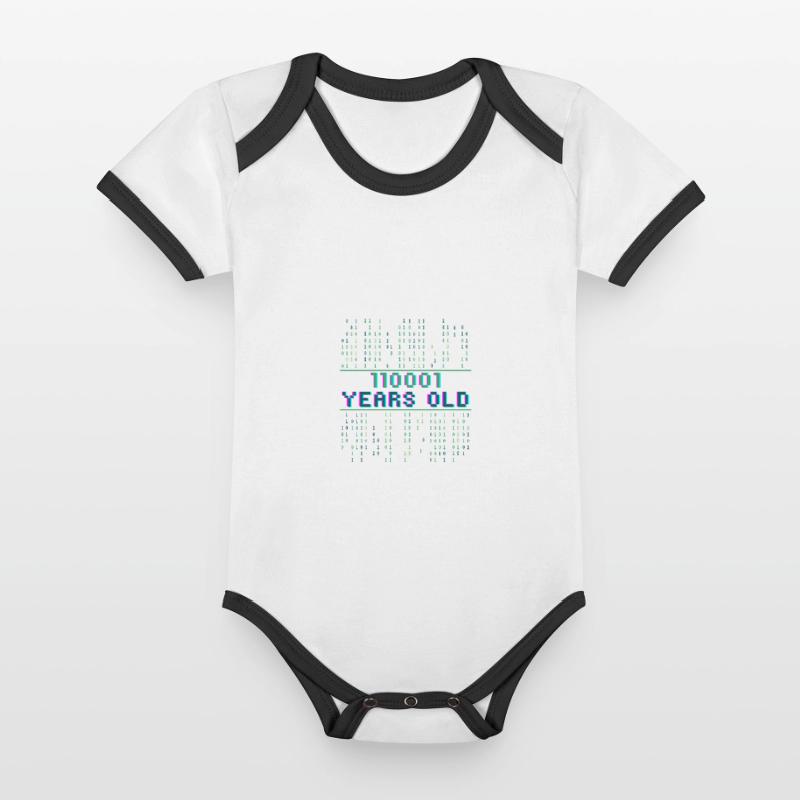 49. Geburtstag 49 Jahre alt Binärcode Coder Baby Bio-Kurzarm-Kontrastbody