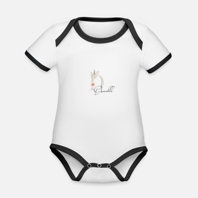 Danielle! Nom Boho - Body Bébé bio contrasté manches courtes - blanc/noir