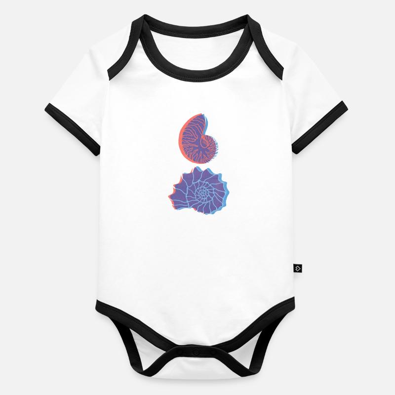 Risographe des moules Body Bébé bio contrasté manches courtes