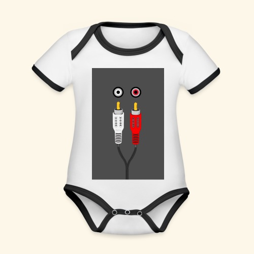 rca cable1 - Body da neonato a manica corta, ecologico e in contrasto cromatico
