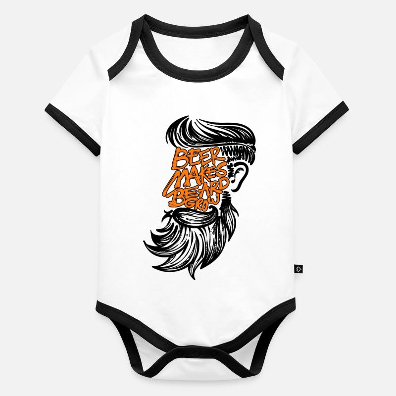 Beard Statement Humorous Full Beard Beard Wearer Organic Baby Contrasting Bodysuit