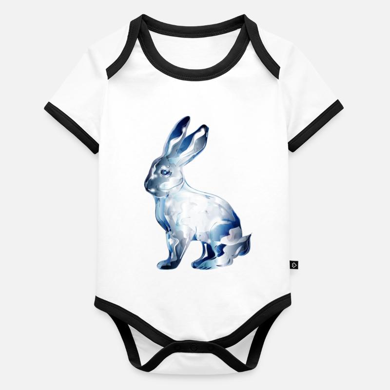 glass rabbit colored in glass look Organic Baby Contrasting Bodysuit