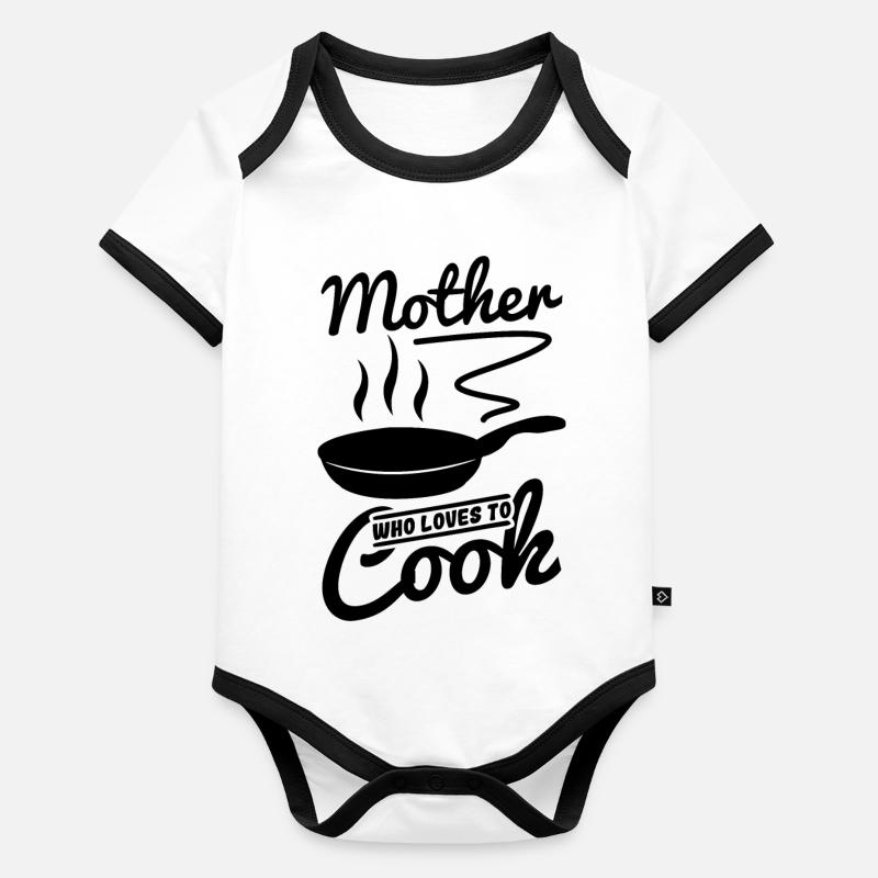 Kochende Mutter Baby Bio-Kurzarm-Kontrastbody