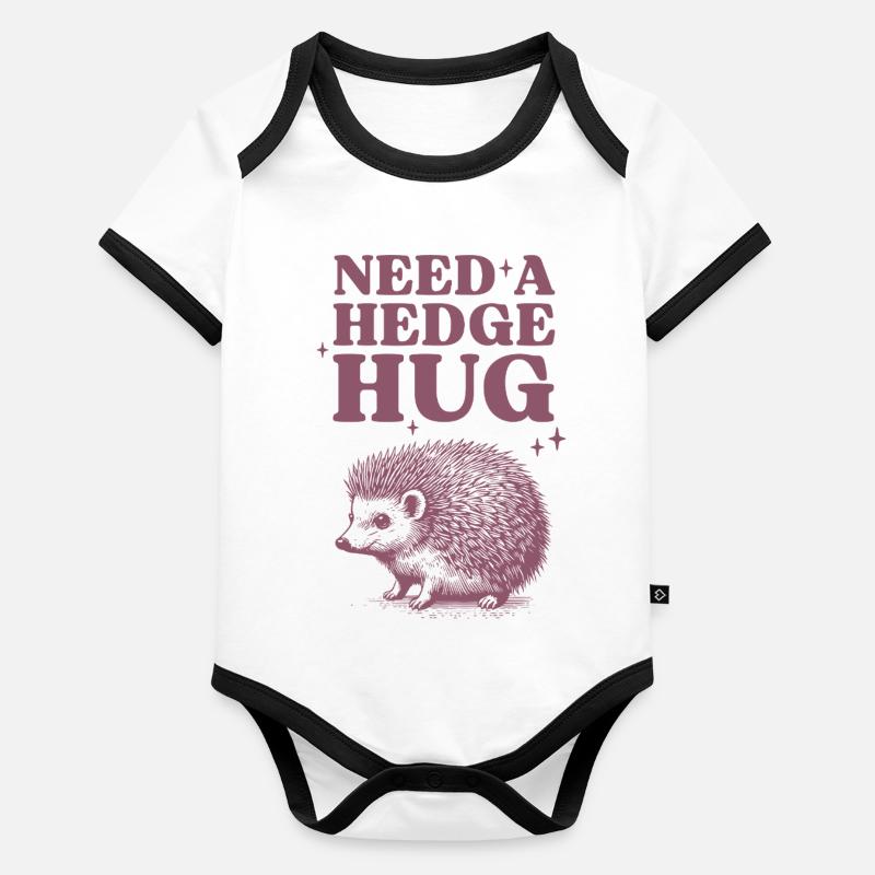 Motif de breloque hérisson Body Bébé bio contrasté manches courtes