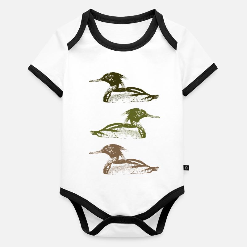MERGUS Body Bébé bio contrasté manches courtes