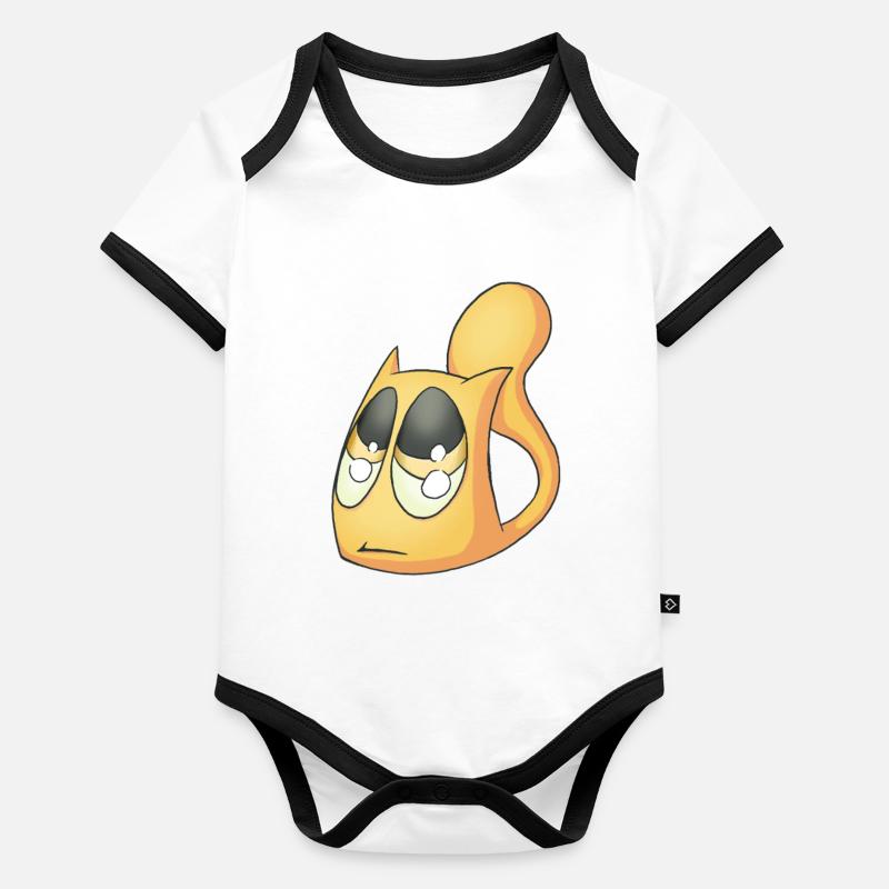 Sad Cat Organic Baby Contrasting Bodysuit