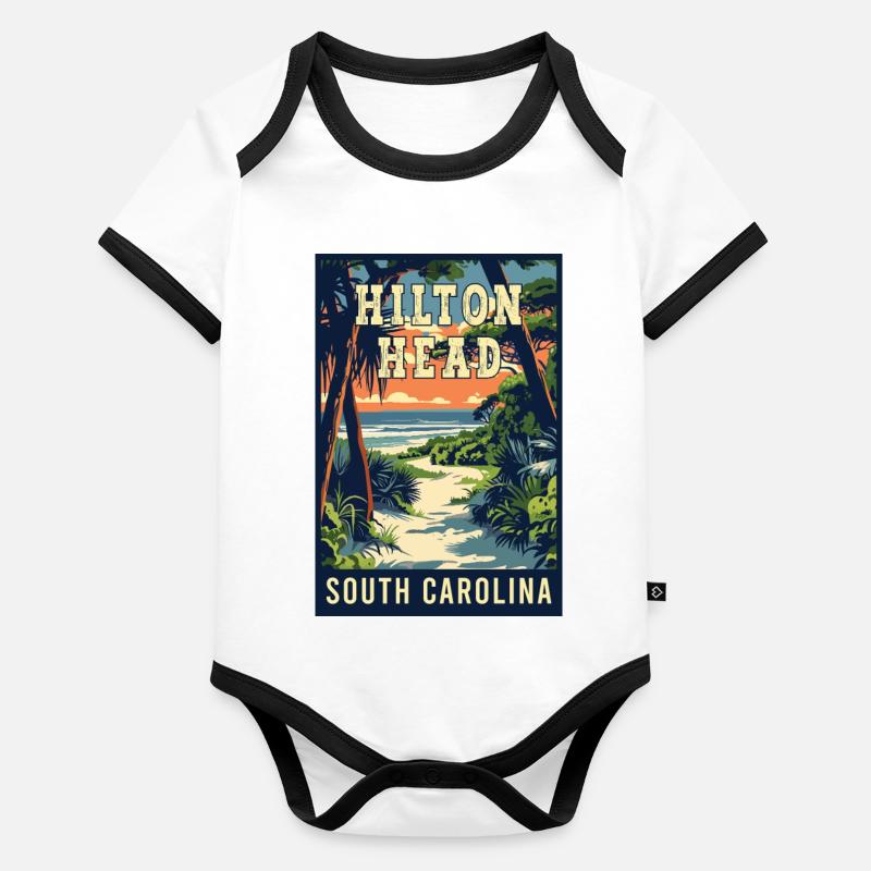 Découvrez le charme de Hilton Head en Caroline du Sud Body Bébé bio contrasté manches courtes