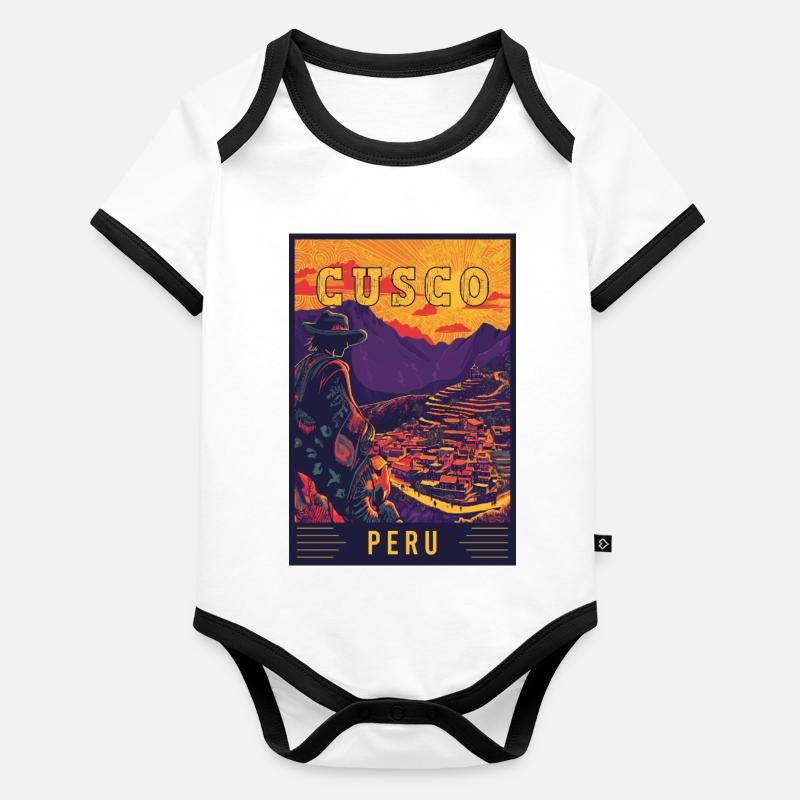 Découvrez la vibrante Cusco au Pérou - Art du voyage Body Bébé bio contrasté manches courtes