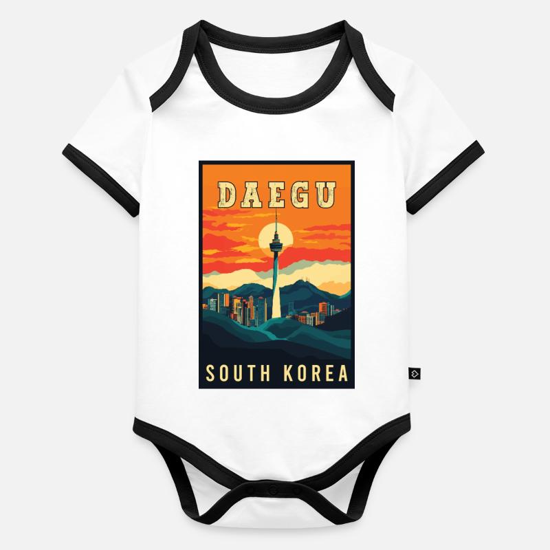Vivez un Daegu dynamique en Corée du Sud Body Bébé bio contrasté manches courtes
