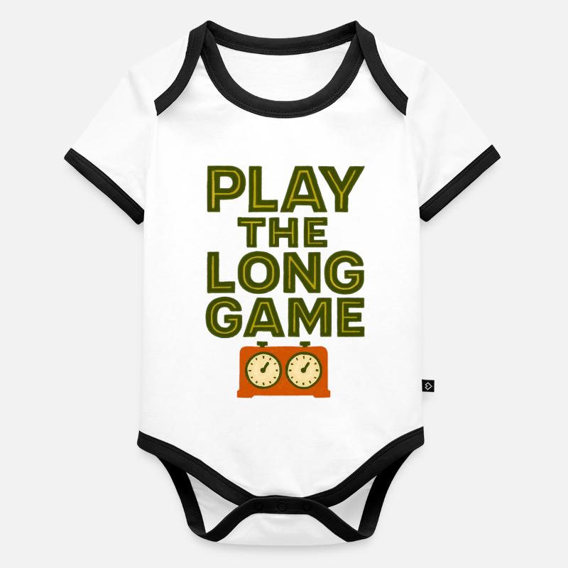 Jouez la Finale : Pendule Échecs Tactique Body Bébé bio contrasté manches courtes