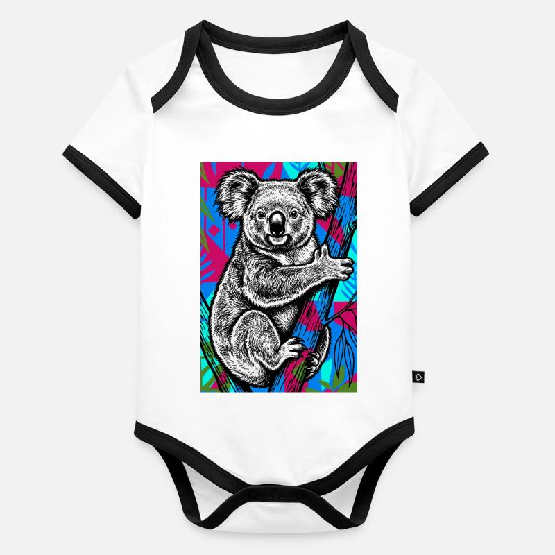 Koala Body Bébé bio contrasté manches courtes